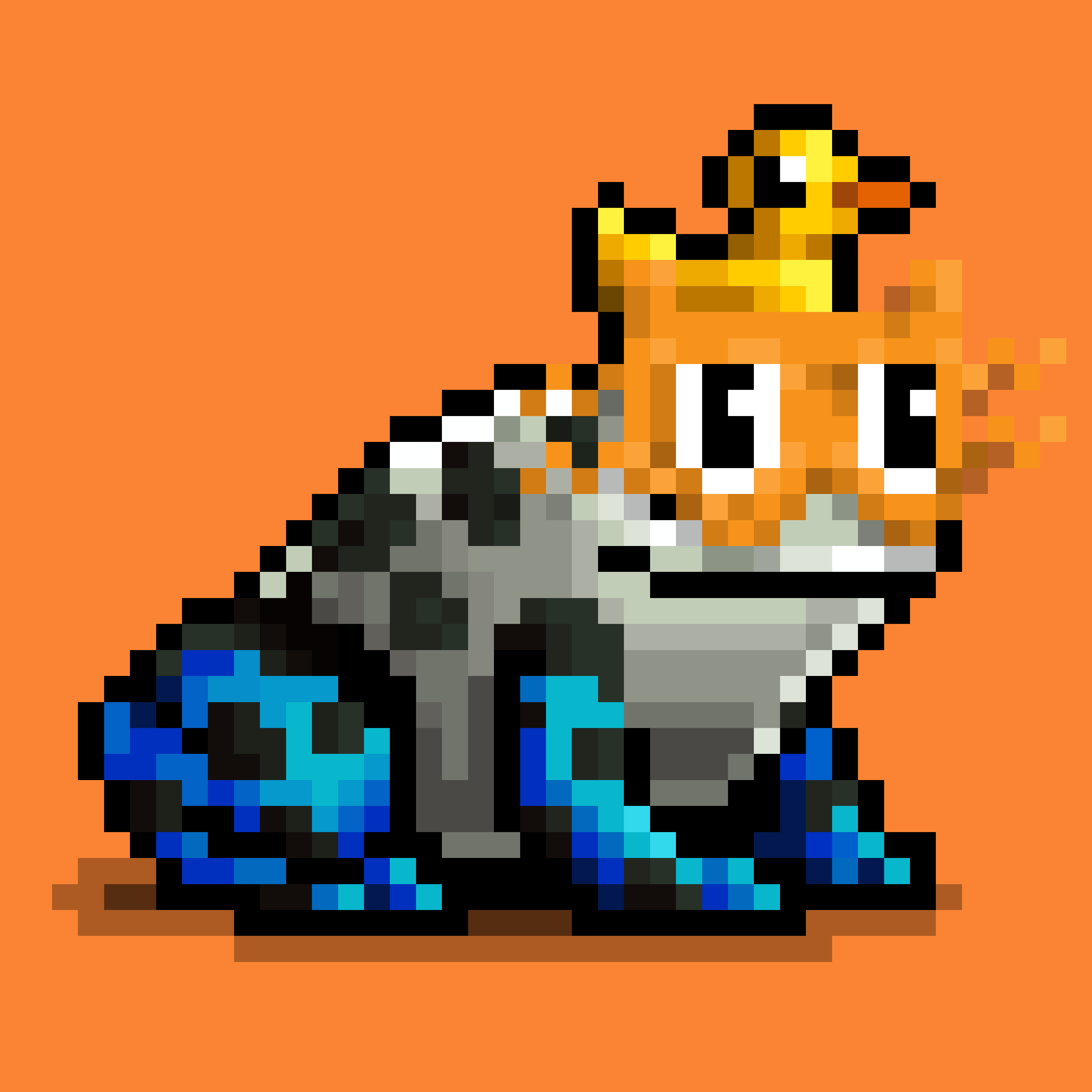 A white with blue legs, spots, and lil duck on orange with billy glasses.